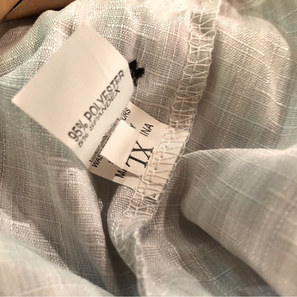 ☀️ Grey Stripe Polyester/Spandex Pants, Stretch Waist Size XL - Picture 11 of 11